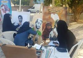 بومهای نقاشی با تصویری از شهدای مدافع حرم